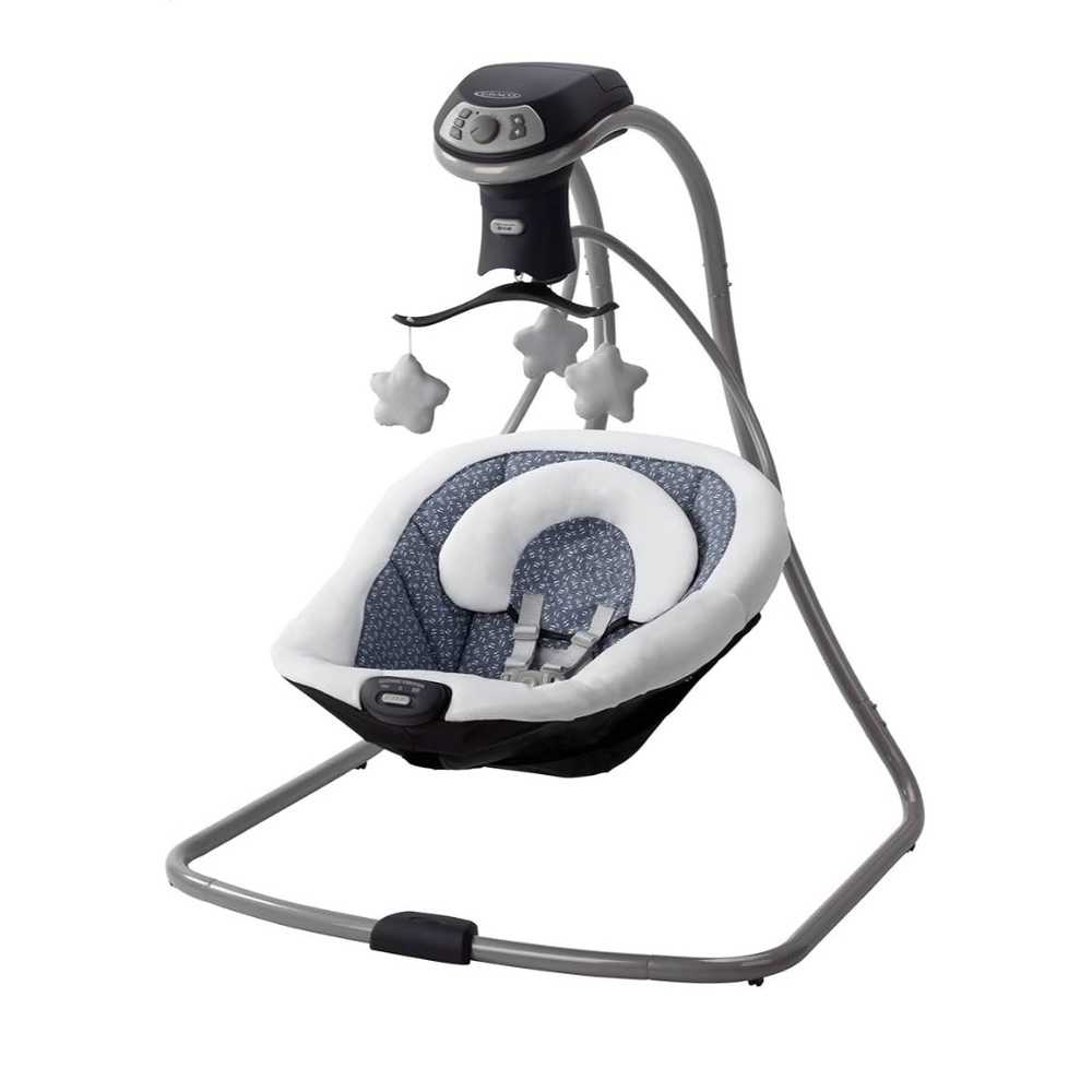 Graco Baby Swing with Gray and White Design